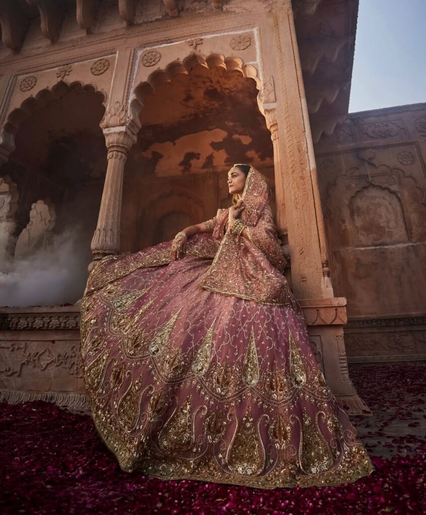 pastel pink lehnga